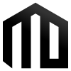 black geometric logo design inspired by the number 13 with 3D effect